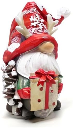 Hodao Christmas Resin Gnomes Handmade Christmas Resin Gnomes Holiday Present, Winter Table Christmas Tree Decorations Indoor and Display on Mantel or Window Sill