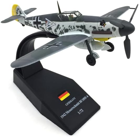 Diecast Airplanes 1/72 Scale Model Aircraft BF109 Simulation Fighter Jet Plane Model Attack Plane Military Airplane Models for Adults