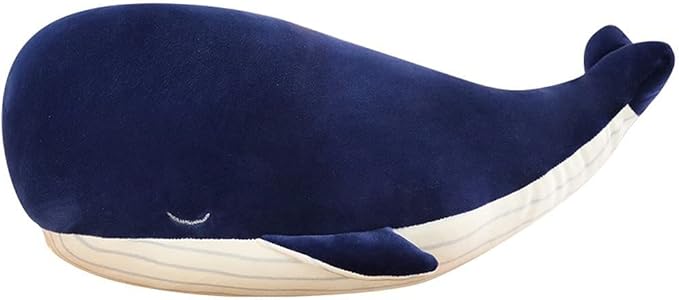 MUPI Whale Stuffed Animals Plush Pillow 4 Size Cute Soft Cotton Plushies Pillows Kawaii Blue Whale Toy Gifts for Kids Boys Girls Adults (Blue, 18 Inch)