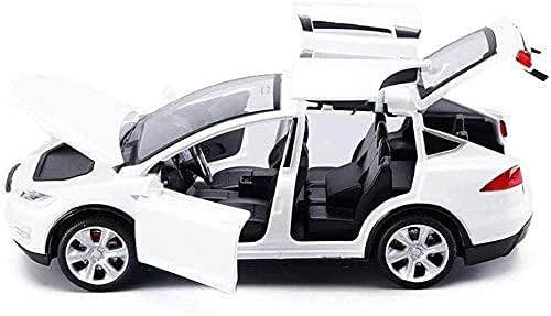 1:32 Scale Car Model X Alloy Diecast Pull Back Electronic Toys with Lights and Music, Mini Vehicles Toys for Kids Gift Car Lovers Collection (Model X - Generic White)