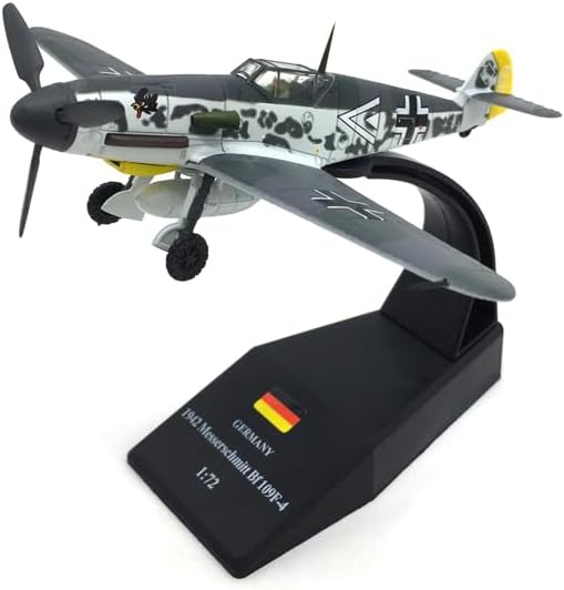 Diecast Airplanes 1/72 Scale Model Aircraft BF109 Simulation Fighter Jet Plane Model Attack Plane Military Airplane Models for Adults