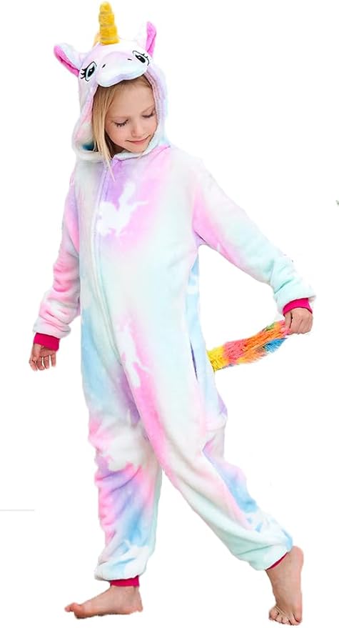 Kids Unicorn Onesie Pajamas One-Piece Cosplay Costume Animal Sleepwear Girls And Boys