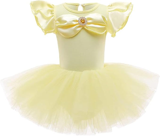 DYMCII Baby Girls Princess Ballet Dress Short Sleeve Leotards Skirted Tutu Dancewear Halloween Christmas Party Fancy Costume