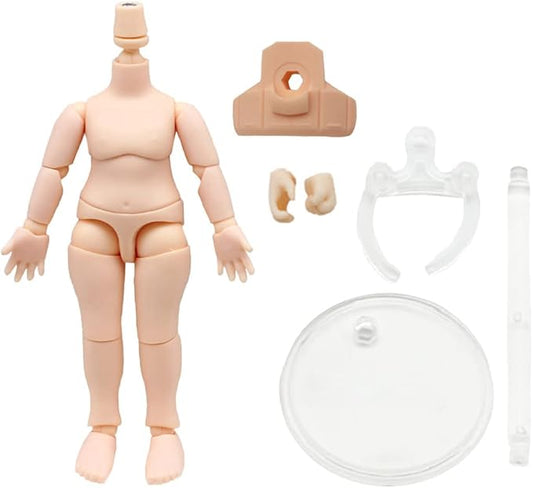 niannyyhouse DOD 10cm Doll Action Figures Body Suitable for 1/12 BJD Dolls Head (Normal White-Standard Package A)