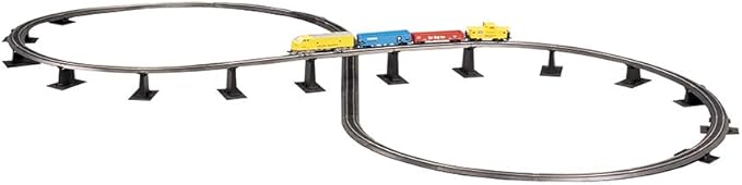 Bachmann Trains Snap-Fit E-Z TRACK E-Z TRACK OVER-UNDER FIGURE 8 TRACK PACK - STEEL ALLOY Rail With Black Roadbed - HO Scale