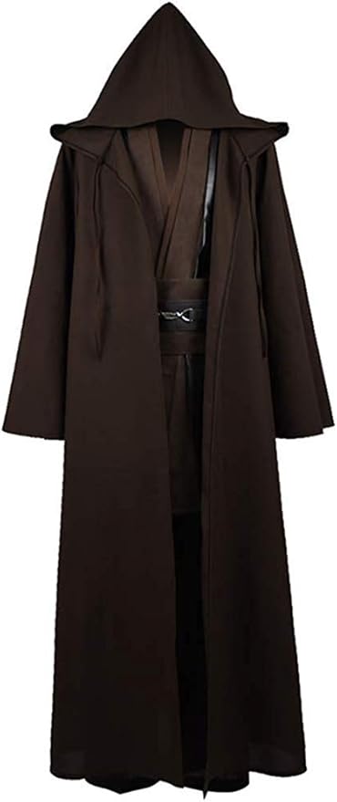 Rongxu Mens Tunic Robe Cosplay Costume Adult Tunic Hooded Robe Outfit Full Set Halloween Costume US Size