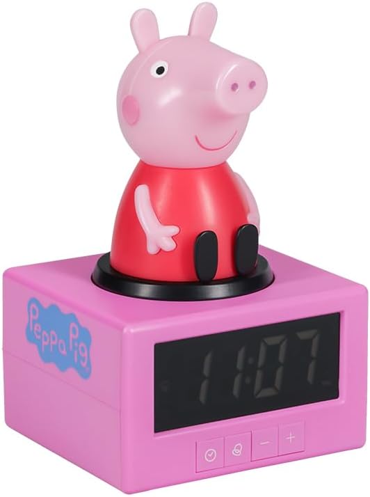 Paladone Peppa Pig Figure Alarm Clock - Officially Licensed, Kids Bedroom Night Light, Accessories & Decor