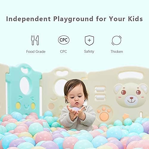 MoonxHome Ball Pit Balls for Toddlers, BPA Free Crush Proof Plastic Toy Balls for Ball Pit, Children's Pool Water Toys, Macaron Ocean Balls for Play Tent 2.15 Inch Pack of 100…