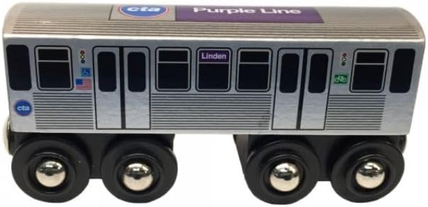 MUNI PALS Munipals Wooden Chicago Transit Authority CTA L Subway Train Three (3) Car Set Orange Pink Green Lines