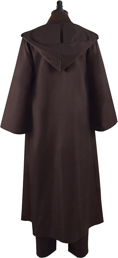 Adult Tunic Costume Men's Brown Hooded Robe Tunic Uniform Full Set Halloween Cosplay Costume