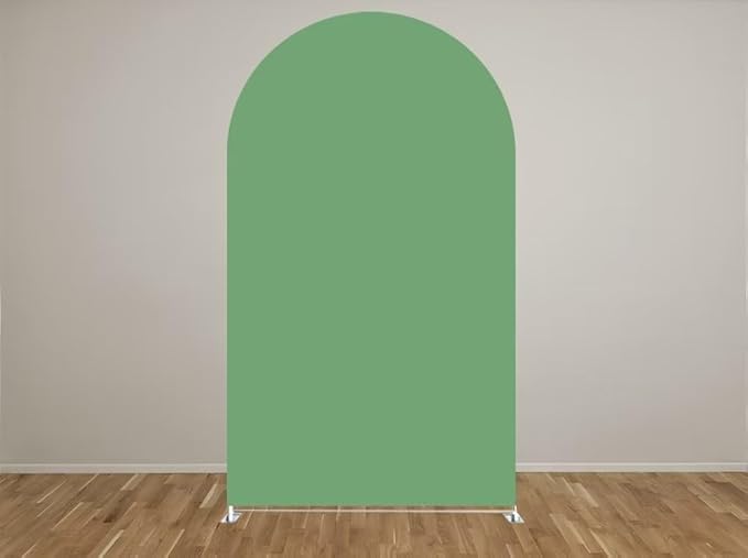 2.5x6ft Double-Sided Grass Green Color Arched Backdrop Covers for Kids Wild Birthday Party Chiara Backdrops Arched Stretchy Fabric Covers Junlge Safari Party Supplies GX-308