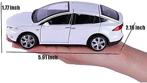 1:32 Scale Car Model X Alloy Diecast Pull Back Electronic Toys with Lights and Music, Mini Vehicles Toys for Kids Gift Car Lovers Collection (Model X - Generic White)