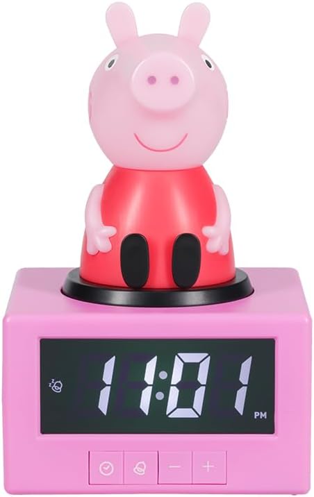Paladone Peppa Pig Figure Alarm Clock - Officially Licensed, Kids Bedroom Night Light, Accessories & Decor