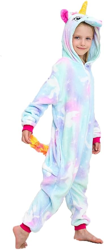 Kids Unicorn Onesie Pajamas One-Piece Cosplay Costume Animal Sleepwear Girls And Boys