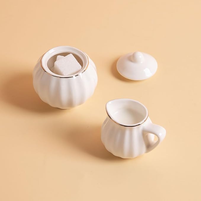 Sweejar Porcelain Tea Set for Little Girls,Kitchen Toys Tea Party Set for Kids Toddler Kitchen Pretend Toy Include Children Teapot, Cup & Saucer Set of 4, Sugar Bowl and Cream Pitcher(Turquoise)