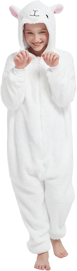 ABENCA Kids Onesie Animal Girls Costume One Piece Pajamas Sleepwear Cosplay Halloween Christmas