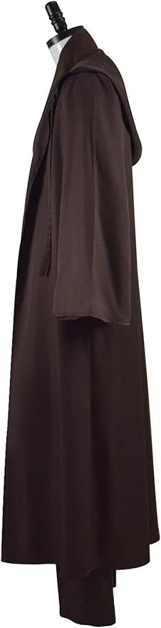 Adult Tunic Costume Men's Brown Hooded Robe Tunic Uniform Full Set Halloween Cosplay Costume