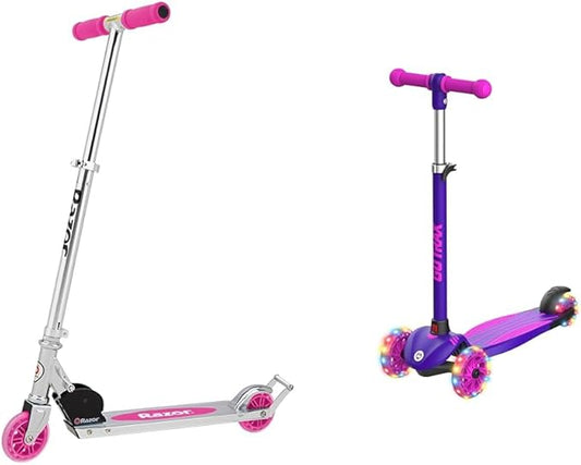 Razor AW Kick Scooter for Kids - Wheelie Bar, Lightweight, Foldable, Aluminum Frame, and Adjustable Handlebars