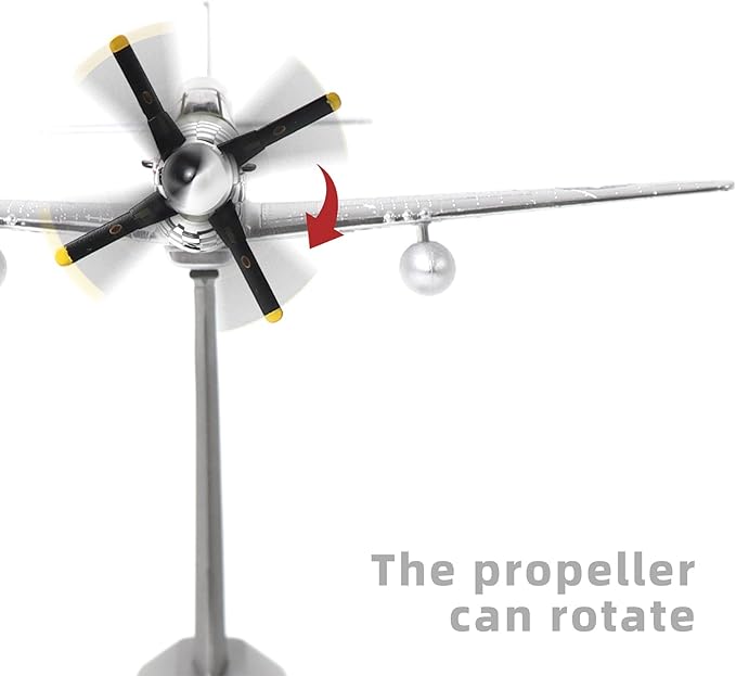 P51-D Mustang 1/72 Metal Airplane Model Kit with Stand WWII Diecast Fighter Model Vintage Prebuild Military Aircraft Collection for Display or Gift (Big Beautiful Doll)