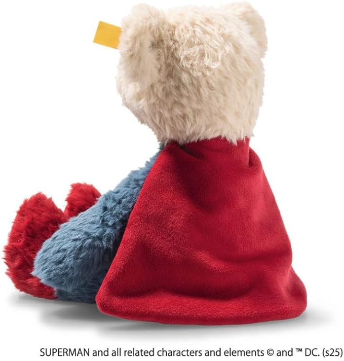 Steiff DC Superhero Teddy Bear - Officially Licensed Plush Toy Collectible Premium Soft Stuffed Animal for Kids & Collectors, DC Superman 12" Tall