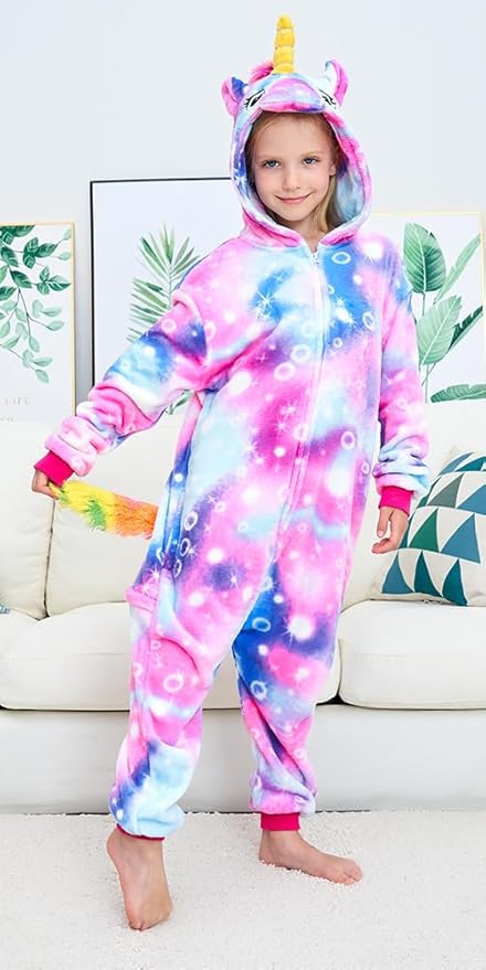 Kids Unicorn Onesie Pajamas One-Piece Cosplay Costume Animal Sleepwear Girls And Boys