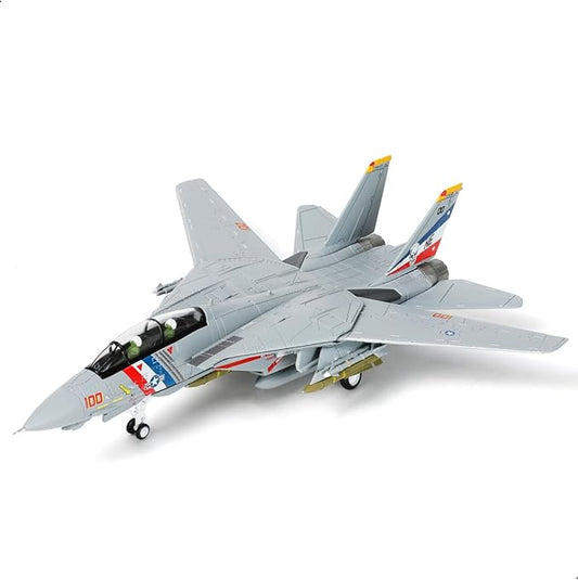 F-14A Tomcat 1/100 Metal Airplane Model Kits with Stand VF-2 Bounty Hunters DieCast Alloy Fighter Model Jet Pre-Build Military Aircraft Collection for Display or Gift