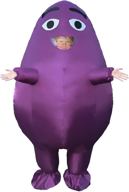 Grimace Costume Purple Grimace Inflatable Costume Suit for Adults and Kids - Perfect for Parties and Halloween