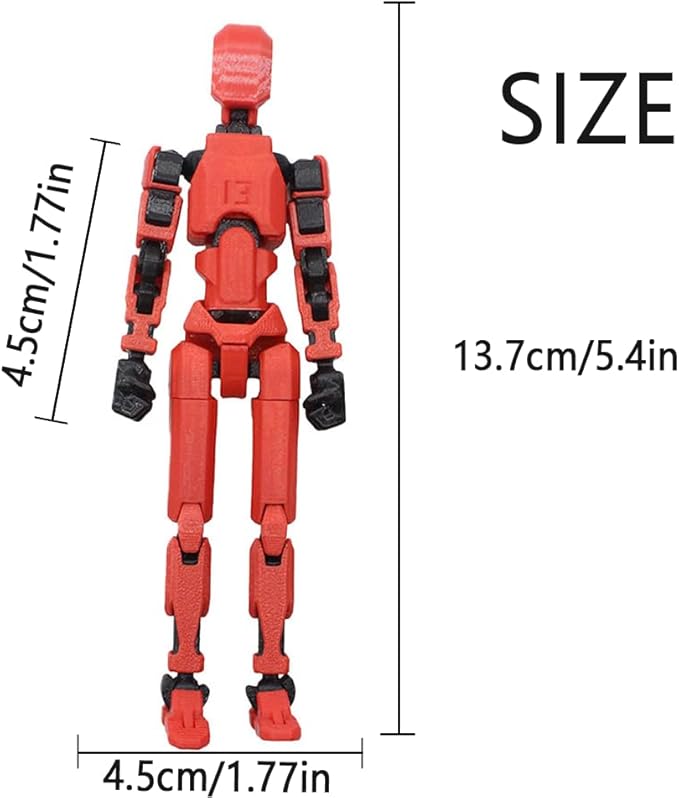 2025 New Assembly Completed-Titan 13 Action Figure,Dummy Robot 13 Action Figures Set,3D Printed Multi-Jointed Action Figures,Nova 13 Action Figure for Collectors Desktop Decorations (Red)