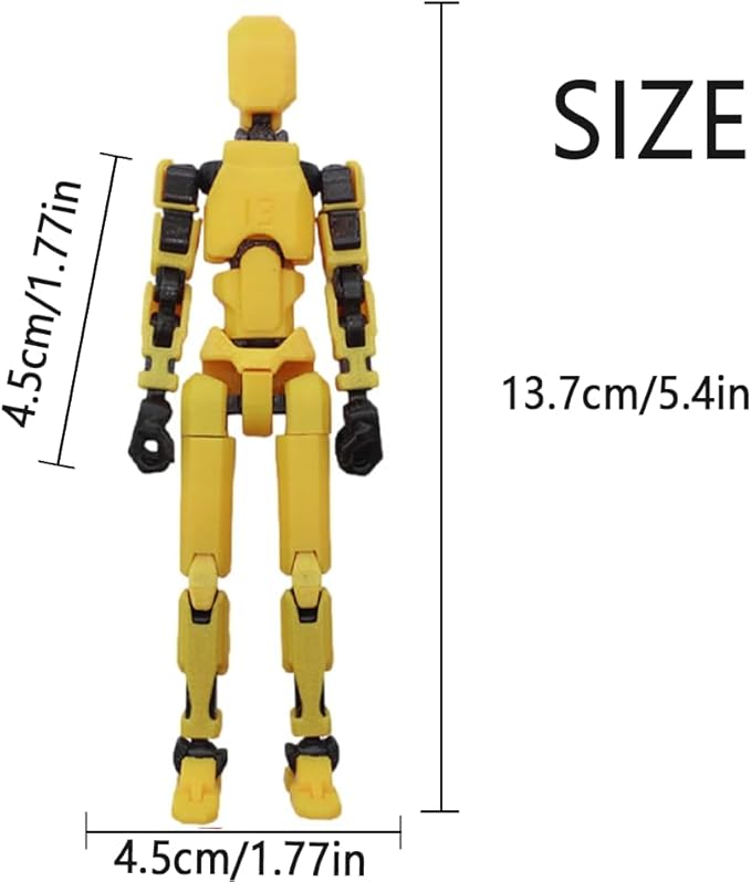 2025 New Assembly Completed-Titan 13 Action Figure,Dummy Robot 13 Action Figures Set,3D Printed Multi-Jointed Action Figures,Nova 13 Action Figure for Collectors Desktop Decorations (Yellow)