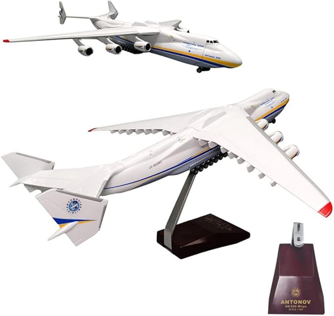 Large Model Airplane, 1/200 Ukraine Antonov 225 Model Airplane, Resin Aircraft Model Strategic Transport Airplane Model for Aircraft Enthusiasts Collection and Home Office Desk Decor (An-225)
