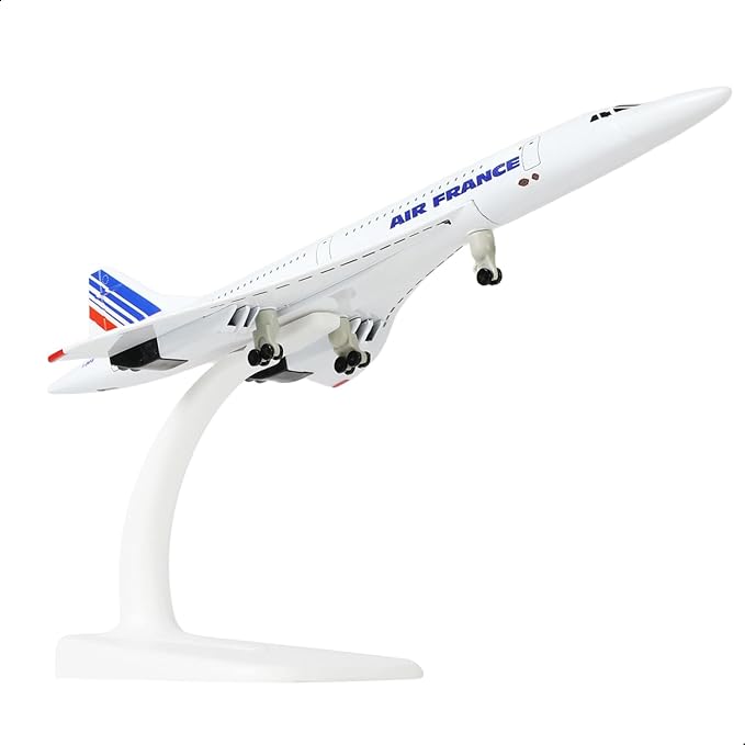 1/300 Scale Concorde for Air France Diecast Metal Airplane Model Kit with Stand Concorde Model Plane for Creative Desktop Decorations or Aircraft Gifts(7.9-Inch L)