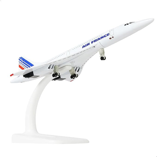 1/300 Scale Concorde for Air France Diecast Metal Airplane Model Kit with Stand Concorde Model Plane for Creative Desktop Decorations or Aircraft Gifts(7.9-Inch L)