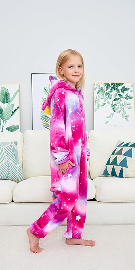 Kids Unicorn Onesie Pajamas One-Piece Cosplay Costume Animal Sleepwear Girls And Boys