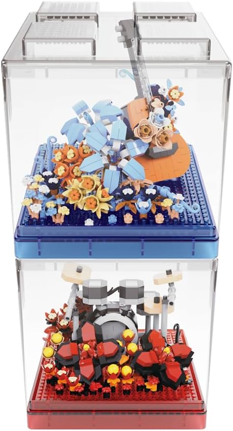 Musical Instruments Micro Blocks Building Sets,Classical Famous Building Block Set,1500 PCS for Adults and Kids,Guitar and Drum Set with Clear Plastic Cover