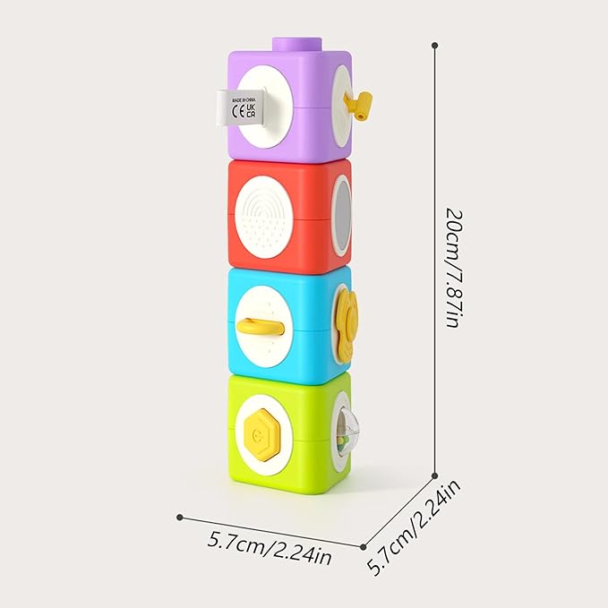 Baby Blocks - Removable Fine Motor Educational Toy | Baby Stacking Blocks Detachable Stacking Block Toys | for Toddler Boys Girls Kids Preschool Kindergarten Home Homeschool Travel Holiday