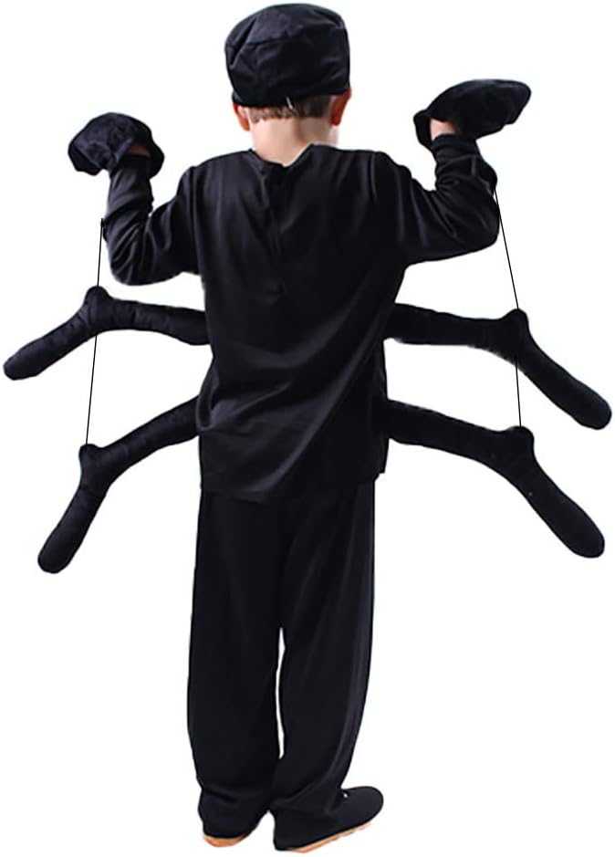 Spider Costume for Kids, Perfect for Halloween, Animal Dress up Party, Black,3-14Year