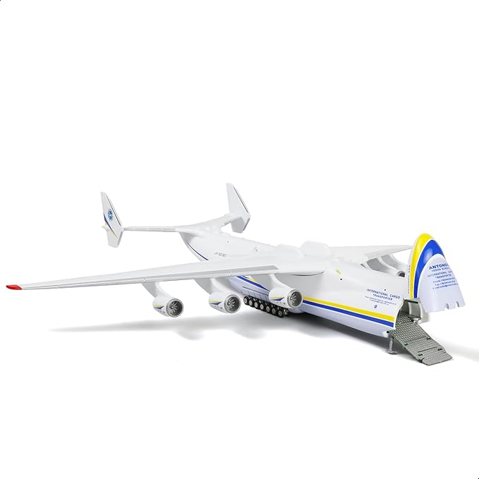 Antonov AN-225 Mriya 1/200 Scale Model Aircraft Kit 17.3 inch Ukraine Painted Metal Diecast Transport Aircraft Miniature with Display Stand Adult Airplane Model Kits Gift