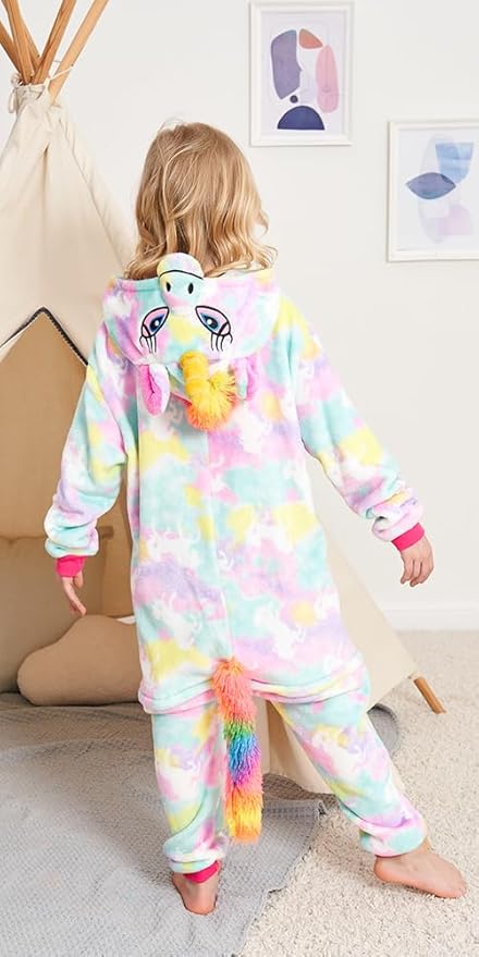 Kids Unicorn Onesie Pajamas One-Piece Cosplay Costume Animal Sleepwear Girls And Boys