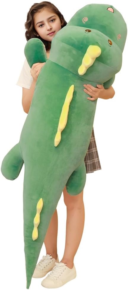 68 Inch Jumbo Dinosaur Plush Toy Pillow,Giant Stuffed Animals,Large Dinosaur Big 5.6 Feet Plushies Stuffed Toys Cute Cuddle Pillows,Great Gift for Kids,Girlfriend Boyfriend Wife Children,Boys,Birthday