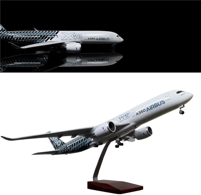 24-Hours 1:160 Scale Airplane Kit A380 Model Plane Collection with LED Light(Touch or Sound Control) for Tabletop Decoration