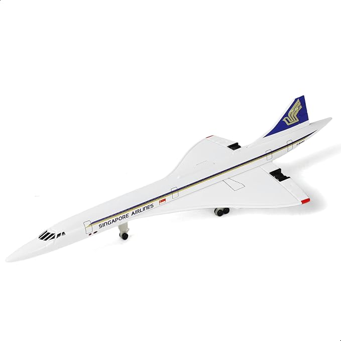 1/300 Scale Concorde for Singapore Diecast Metal Airplane Model Kit with Stand Concorde Model Plane for Creative Desktop Decorations or Aircraft Gifts(7.9-Inch L)