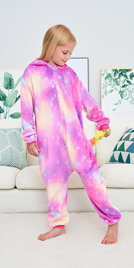 Kids Unicorn Onesie Pajamas One-Piece Cosplay Costume Animal Sleepwear Girls And Boys