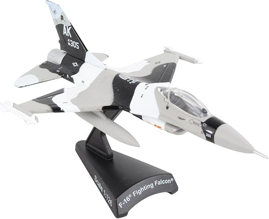 Postage Stamp F-16 Fighting Falcon Die-Cast Model – 1:126 Scale Multi-Role Fighter Jet, 18th Aggressor Wing Edition, 4.875” Length x 3.125” Wingspan, Adult Collectible Ages 14+
