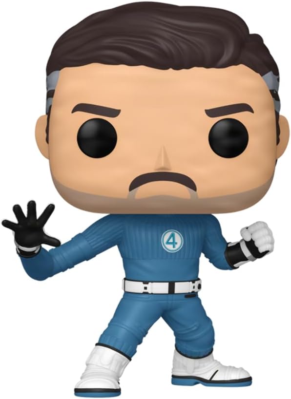 Pedro Pascal Reed Richards Mister Fantastic #1515 Facsimile Signed Reprint Laser Autographed Funko POP! Movies Marvel Fantastic 4 Four: First Steps Figurine with Protector Case