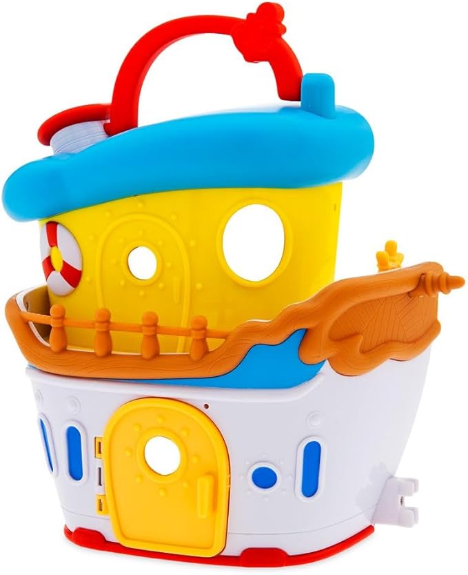 Disney Store Official Donald Duck House Boat Play Set - Interactive Playhouse Junior Toys - Poseable Donald, 12-Piece Set, Perfect for Toddlers