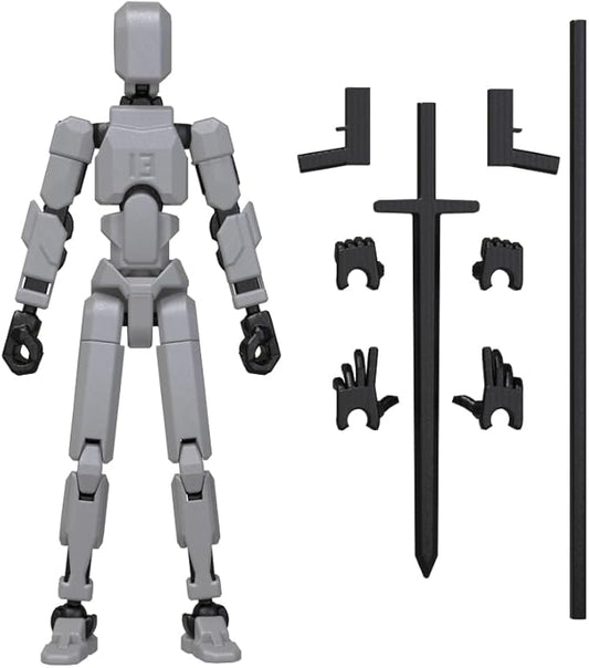 MerryXD T13 Action Figure,Assembly Completed Dummy Nova Titan Lucky 13 Action Figure 3D Printed Multi-Jointed Movable Toy Grey
