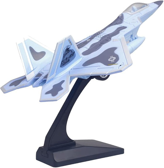 Ailejia Diecast F 22 Fighting Falcon Airplane Model Aircraft Army Air Force Toys Military Plane Pull Back with Lights and Sounds (F 22 Blue)