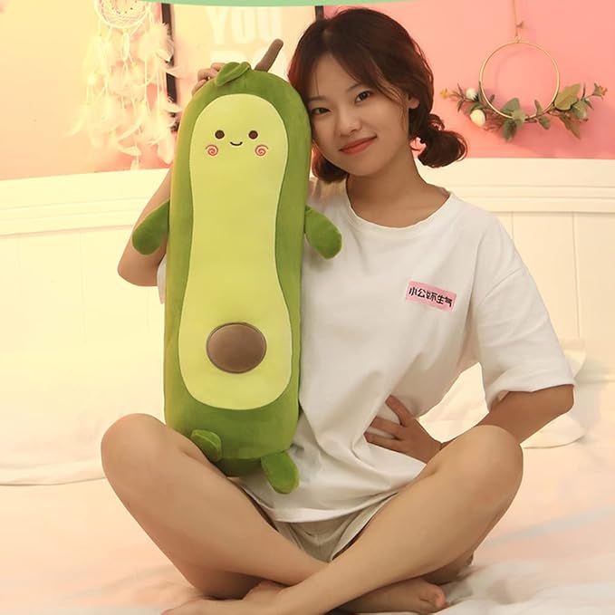 MMTTAO Long Avocado Stuffed Animal 22 Inch Plushies Squishy Snuggle Plush Toys Soft Kawaii Food Shaped Plushie Fruit Series Hugging Pillow Cushion Gift for Kids Boys Girls Home Bedroom Decor, 22Inches