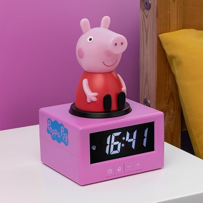 Paladone Peppa Pig Figure Alarm Clock - Officially Licensed, Kids Bedroom Night Light, Accessories & Decor