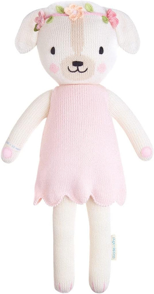cuddle + kind Charlotte The Dog Regular 20" Hand-Knit Doll – 1 Doll = 10 Meals, Fair Trade, Heirloom Quality, Handcrafted in Peru, 100% Cotton Yarn